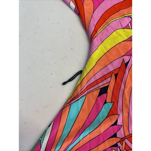 Trina Turk Blouse Womens M‎ Batwing Sleeve Tropical Floral Print Bold Top - Picture 6 of 10